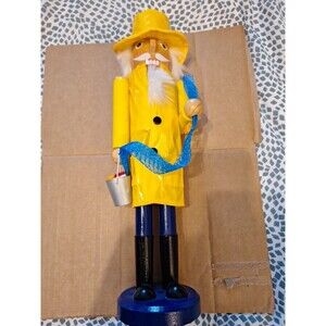 Fisherman Nutcracker Christmas Nutcracker Wooden Fishing Sport Table Top Dec 15"